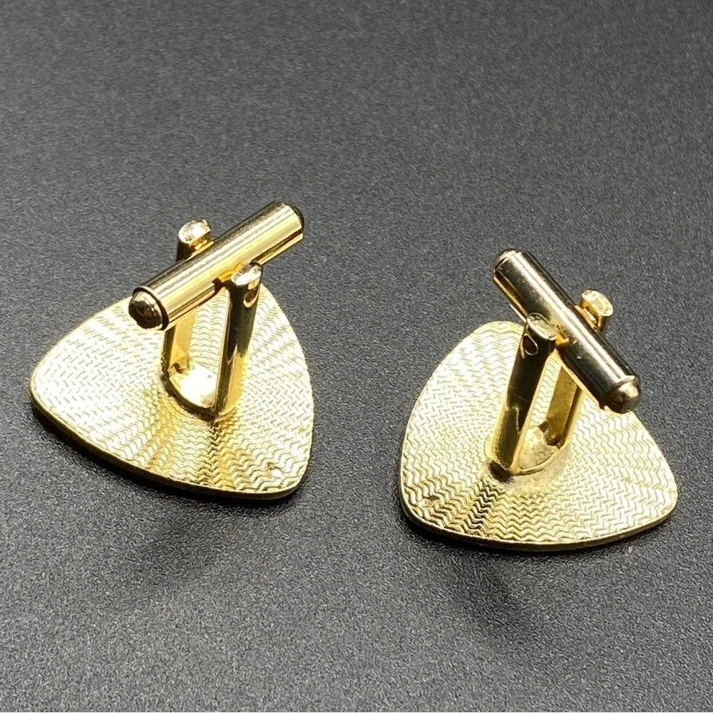 Cuff Links Mexican Siesta Man With Sombrero Enameled Gold Tone
